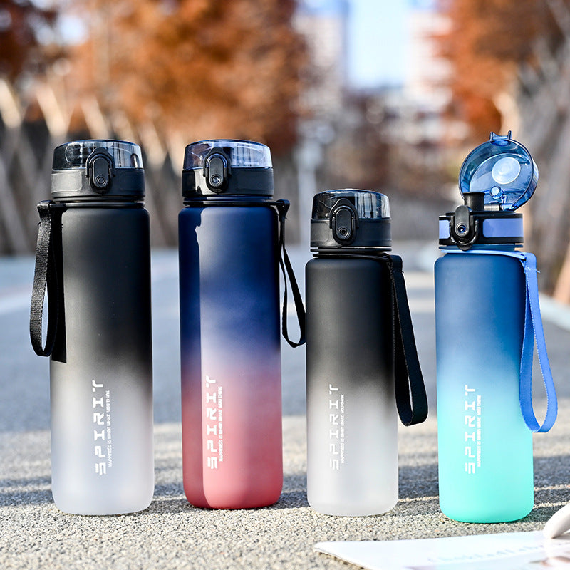 Large Capacity Colorful Plastic Drink Cup Leak-Proof Outdoor Travel Gym Fitness Jugs Convenient Portable Sports Water Bottle