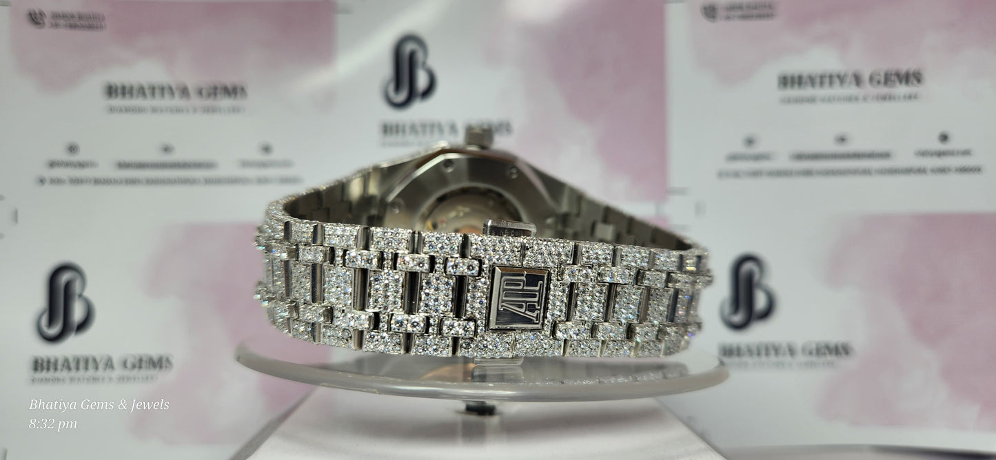 Premium Quality Antique Fully Iced Out VVS Clarity Moissanite Diamond Watch for Men with Free Delivery