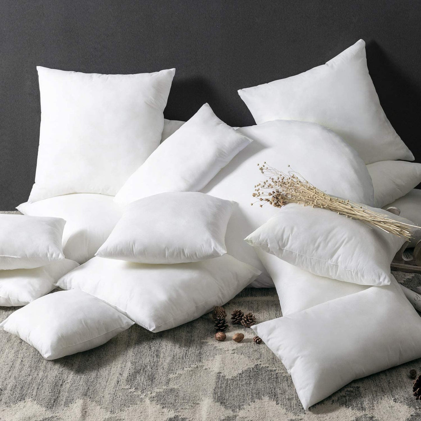High Quality Custom Size Square White Pillow 100% Polyester Filling Cushion Insert Throw Pillow Inserts