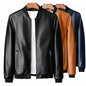Wholesale Autumn Winter Plus 8XL Size Fashion Men's Leather Jackets Solid Color Zipper Faux Leather Casual PU Jacket for Men