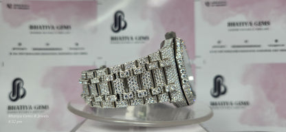 Premium Quality Antique Fully Iced Out VVS Clarity Moissanite Diamond Watch for Men with Free Delivery
