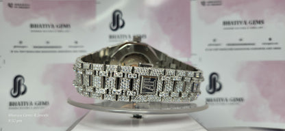 Premium Quality Antique Fully Iced Out VVS Clarity Moissanite Diamond Watch for Men with Free Delivery